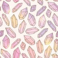 Vector seamless pattern with vibrant crystal gems