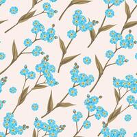 Vector seamless pattern with forget me not flowers