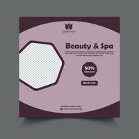 Beauty and spa social media post, banner template design. vector