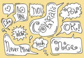 Hand drawn set of speech bubbles with handwritten.Vector illustration. vector