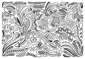 Decorative abstract with doodles of shapes. vector