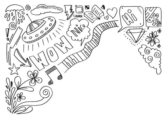 abstract doodle illustration for design concept. doodle art and hand drawn art.