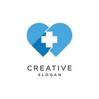 Medical logo with creative element style premium vector