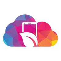 Nature phone cloud shape concept vector logo template.