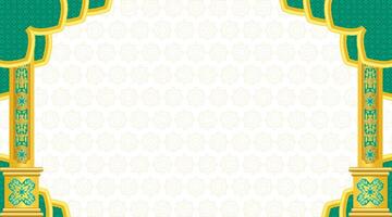 Islamic banner with green ornaments vector