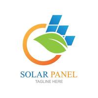 solar panel logo vector icon of natural energy design