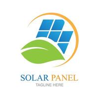 solar panel logo vector icon of natural energy design