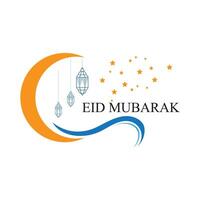 eid al fitr logo and symbol illustration design vector