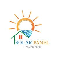 solar panel logo vector icon of natural energy design