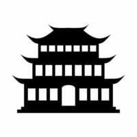 Confucian temple silhouette icon vector. Chinese temple silhouette for icon, symbol or sign. Confucius building icon for lunar new year or religious vector