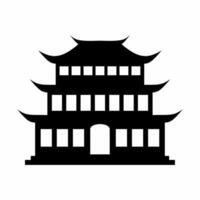 confuciano templo silueta icono vector. chino templo silueta para icono, símbolo o signo. Confucio edificio icono para lunar nuevo año o religioso vector