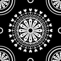 Seamless pattern with mandalas on black background. vector