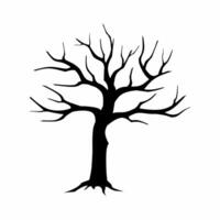 Dead tree silhouette icon vector. Dryness tree silhouette for icon, symbol or sign. Spooky tree icon for nature landscape, illustration or halloween vector