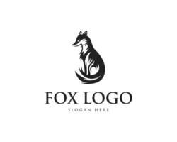 Creative unique fox logo template vector design.