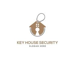 Creative security key house logo design concept vector. vector