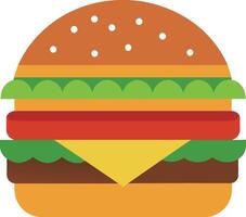 Cheese Burger Vector Icon Illustration