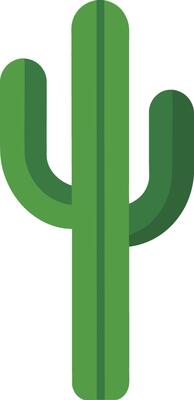 illustration icon of a Cactus with green leaves