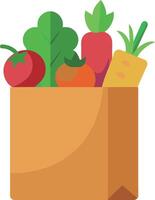 vector vegetables in paper bag illustration