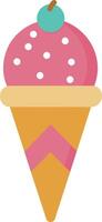 Isolated soft strawberry ice cream cone vector