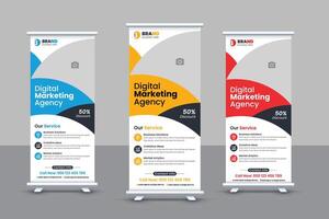 Corporate Digital Marketing Rollup Banner Design Template vector