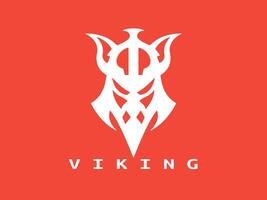 vikingo cabeza cara logo modelo vector