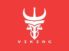 Viking logo design icon symbol vector illustration. Human viking logo design template.