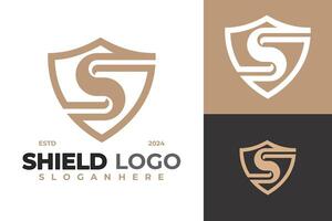 Letter S Shield Security Logo design vector symbol icon illustration