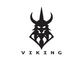 Viking head face logo template vector