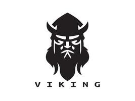 Viking head face logo template vector