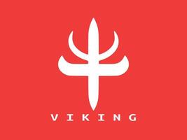 vikingo logo diseño icono símbolo vector ilustración.