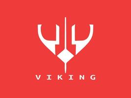 vikingo logo diseño icono símbolo vector ilustración.