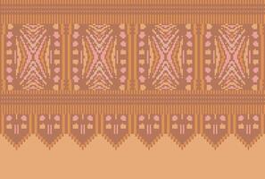 cross stitch Embroidery ethnic pattern, Vector Geometric ornate background, Cross stitch retro zigzag style, Blue and yellow pattern knitting continuous, Design for textile, fabric, digital print