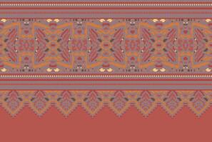 cross stitch Embroidery ethnic pattern, Vector Geometric ornate background, Cross stitch retro zigzag style, Blue and yellow pattern knitting continuous, Design for textile, fabric, digital print