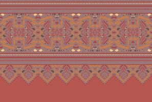 cross stitch Embroidery ethnic pattern, Vector Geometric ornate background, Cross stitch retro zigzag style, Blue and yellow pattern knitting continuous, Design for textile, fabric, digital print