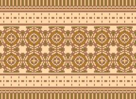 cross stitch Embroidery ethnic pattern, Vector Geometric ornate background, Cross stitch retro zigzag style, Blue and yellow pattern knitting continuous, Design for textile, fabric, digital print