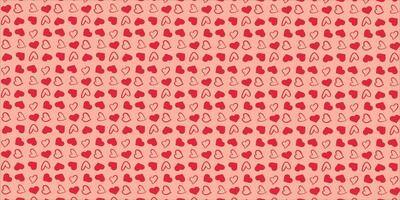 Cute love heart seamless pattern illustration. Cute romantic pink hearts background print. Valentine's day holiday, romantic wedding design. vector