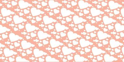 Cute love heart seamless pattern illustration. Cute romantic pink hearts background print. Valentine's day holiday, romantic wedding design. vector