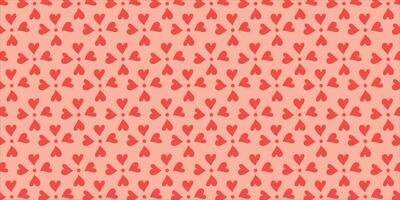 Cute love heart seamless pattern illustration. Cute romantic pink hearts background print. Valentine's day holiday backdrop texture design. vector