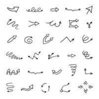 Vector set of hand drawn arrows, elements for presentation