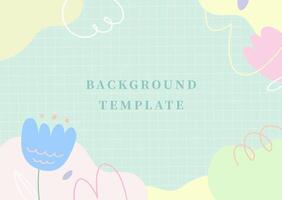 Abstract Simple geometric color block flower line grid texture.social media calendar banner planner card. vector