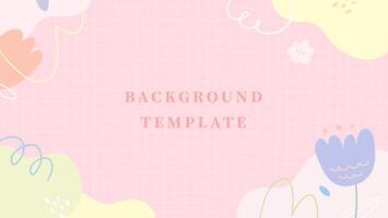 Abstract Simple geometric color block flower line grid texture.social media calendar banner planner. vector