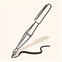 vector monocromo ilustración de tinta bolígrafo logo con ilustración estilo garabato y línea Arte