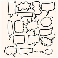 comic bubble speech with illustration style doodle and line art vector