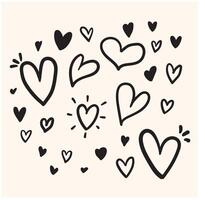 Heart doodle texture background pattern with Illustration style doodle and line art vector