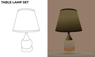 table lamp set. vector