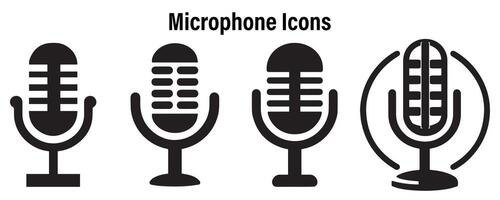 Logo set of microphone icons. vector