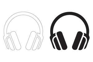 line art and a vector set of headphones