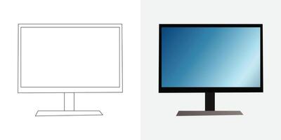 vector illustration set, LCD television