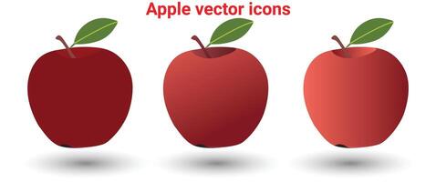 Apple icons in vector design. Set of Apple icons.