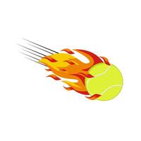 vector ilustración de tenis pelota con sencillo fuego forma. ideal para pegatina, calcomanía, deporte logo y ninguna tipo de decoración